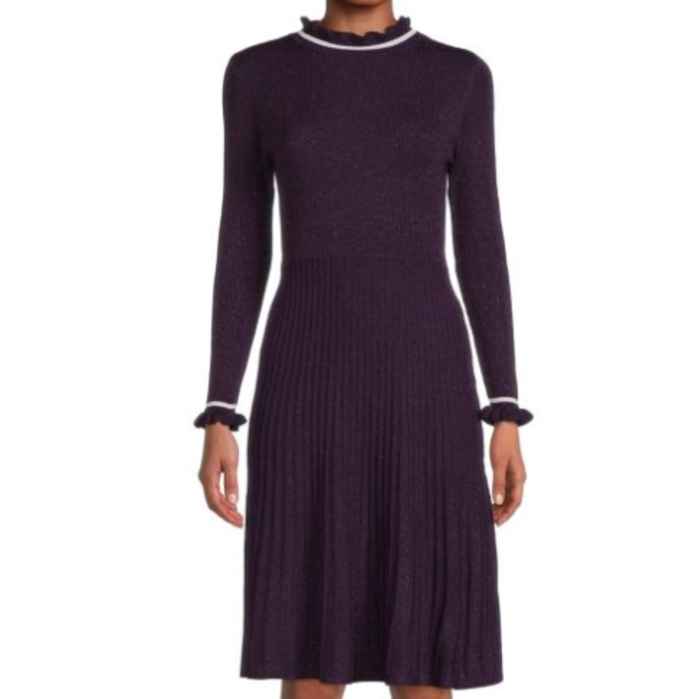 NANETTE NANETTE LEPORE Metallic Tipped Sweater Dress